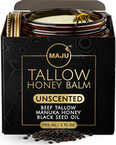 MAJU beef tallow balm jar for unscented, deep hydration.