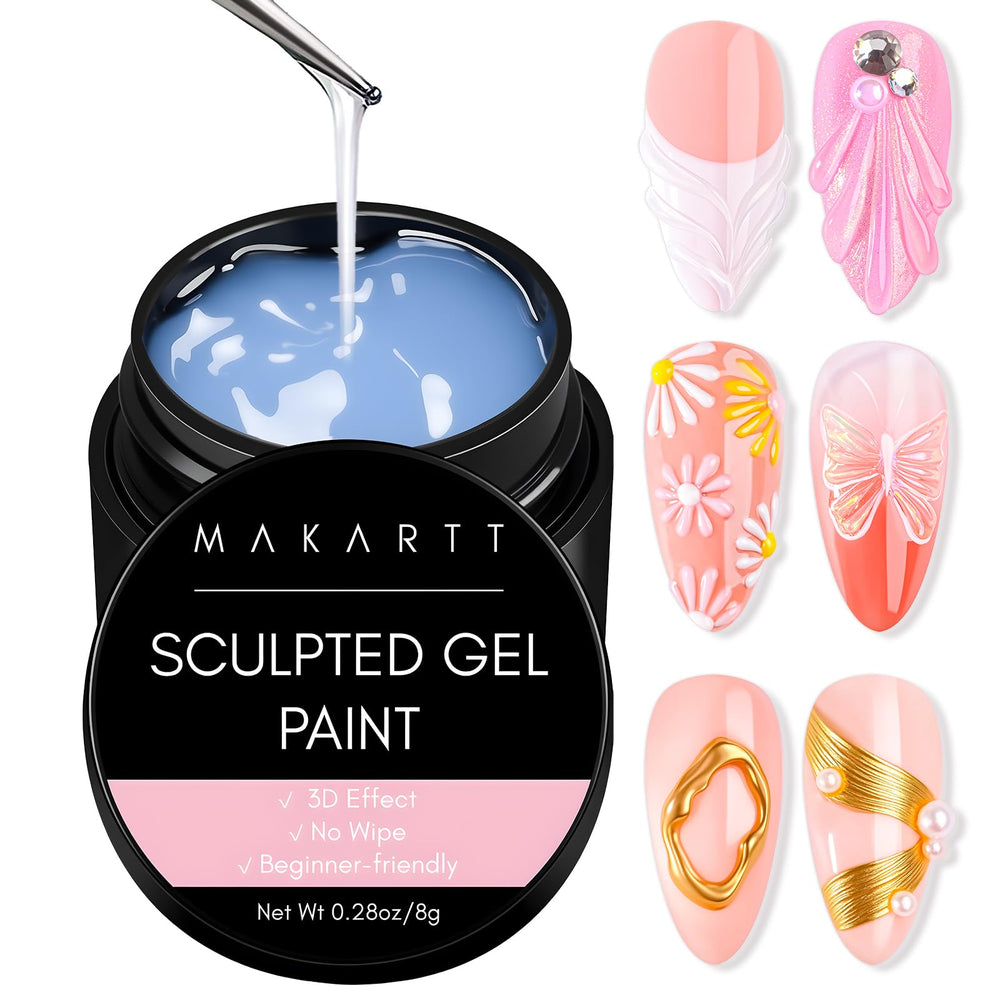 Makartt 3D Gel Transparente para uñas, crea arte 3D con precisión y claridad.