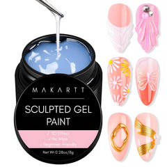 Makartt 3D Gel Transparente para uñas, crea arte 3D con precisión y claridad.