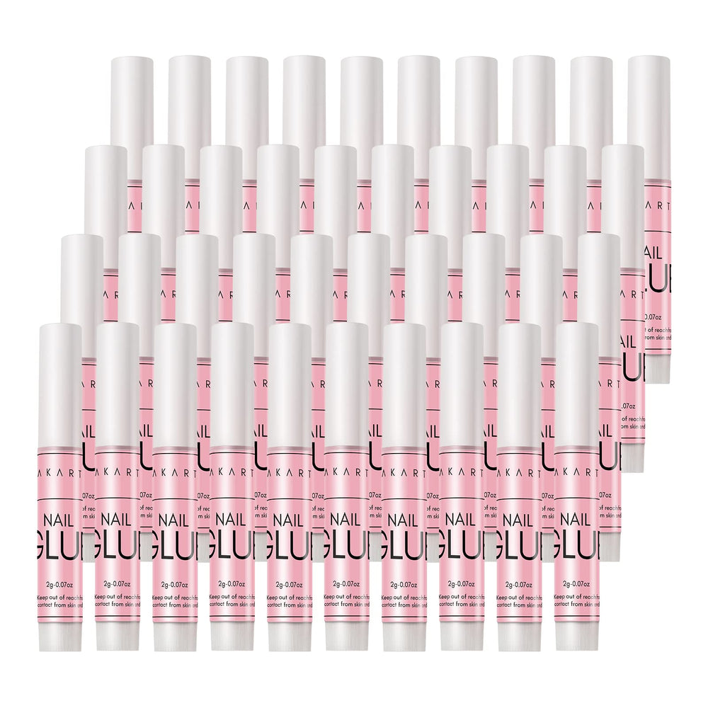 Makartt 40 tubos de pegamento para uñas: suministro estable para manicuras profesionales.