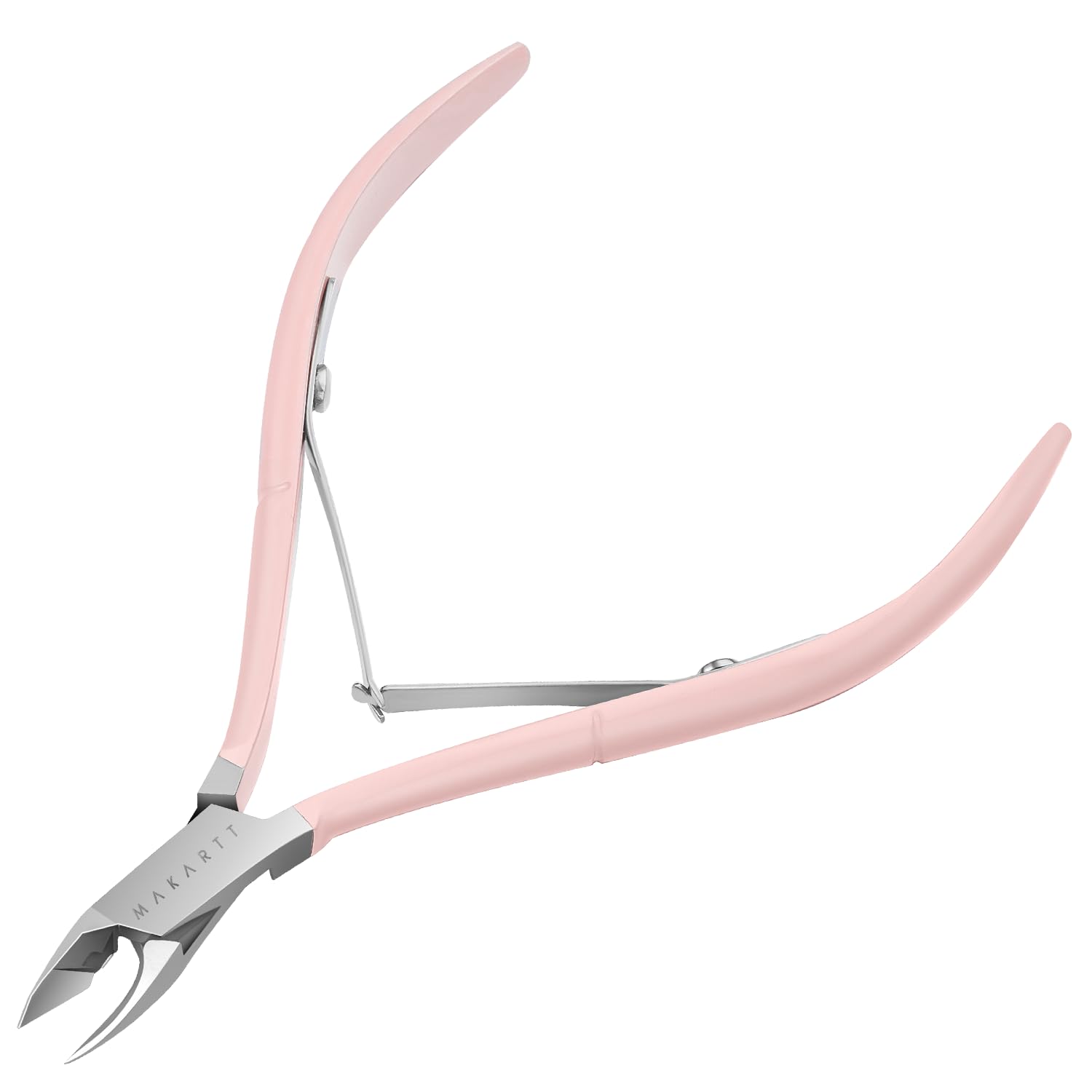 Makartt Cuticle Nippers with pink handle for precise nail prep at home