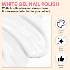 Makartt Esmalte gel blanco, aplicación de una sola capa para acabado suave y rápido.