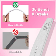 Makartt flexible nail file with bendable design for versatile on the go care