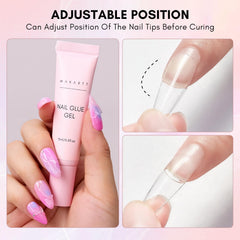 Makartt Gel Nail Glue 15ml bottle ideal for home salon manicures.