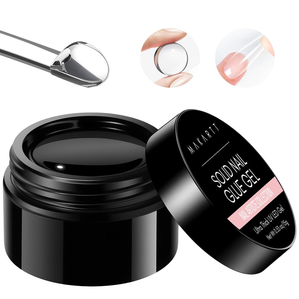 Makartt gel pegamento para uñas sólido para fijar uñas falsas con base estable.