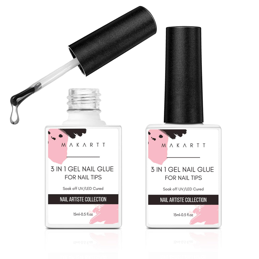 Makartt gel-pegamento uñas tres-en-uno para adherir uñas acrílicas con seguridad.