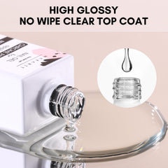 Makartt Gel Top Coat sin limpieza, curado rápido en lámpara ultravioleta o luz LED.