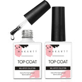 Makartt Gel Top Coat glossy finish on nails with mirror-like shine.