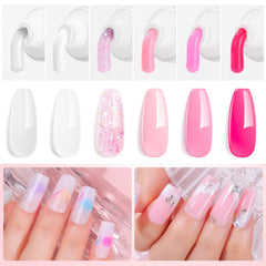 Makartt gel uñas rosa 4 tonos para looks elegantes.