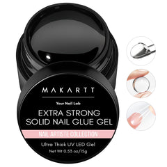 Makartt Gel Uñas Sólido para aplicación una mano y adherencia estable.