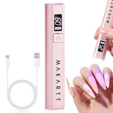 Makartt handheld UV light pink front view showing compact design for gel nails