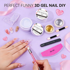 Makartt gel 3D uñas blanco, arte 3D preciso y cómodo.