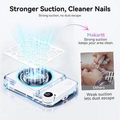 Makartt Nail Dust Collector with 4000mAh battery for cordless mobility