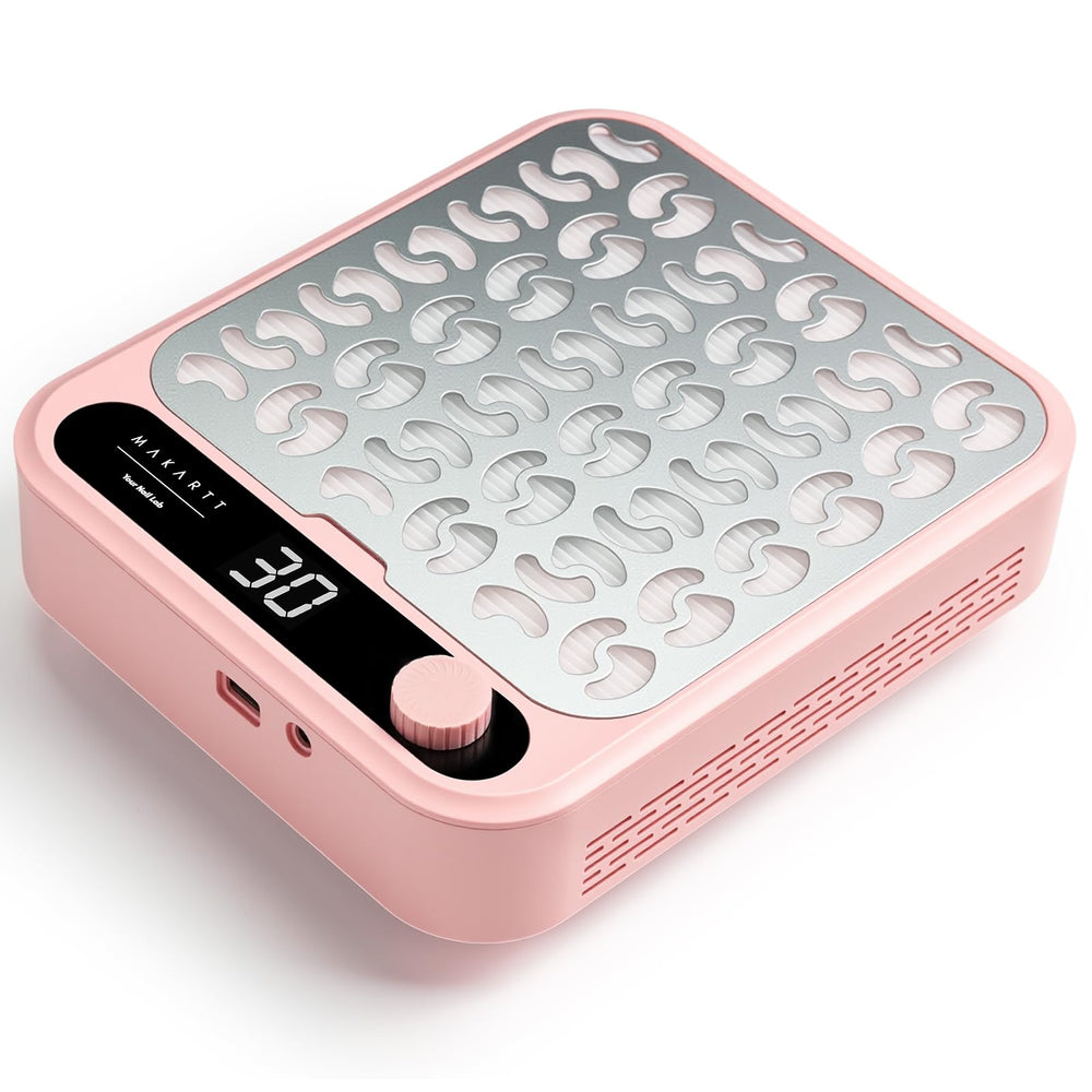 Makartt Larina pink nail dust collector front view for a clean, professional workspace.