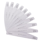 Makartt dual-sides nail file in use showing 100/180 grit for shaping and smoothing nails