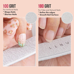 Makartt two-sided emery board versatile for natural and artificial nails.