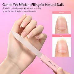 Makartt glass nail file blue with case for quick edge refinement