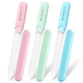Makartt glass nail file pink with case for natural nails and gentle shaping