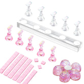 Makartt Nail Stand with rainbow holders for secure press-on nails during design and painting.