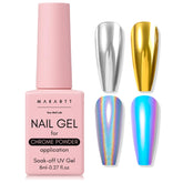 Makartt No Wipe Gel Top Coat for chrome finish delivers mirror shine.