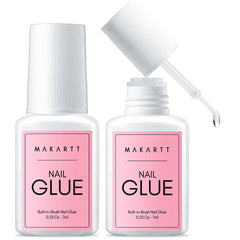 Makartt Quick Nail Glue bottle with brush for precise, long-lasting adhesion.