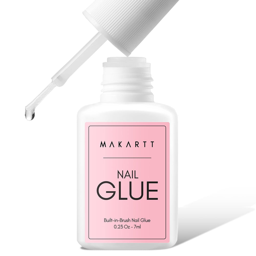Makartt super strong nail glue bottle close-up highlights durable bonding for nails