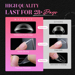 Makartt uñas tips stiletto almendra media resistentes para uso diario