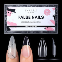 Makartt uñas tips stiletto almendra media transparentes para ajuste rapido