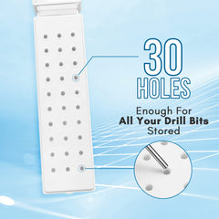 Makartt white acrylic dustproof cover protects stored bits from dust and moisture