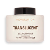 Makeup Revolution polvo-baking-transparente: controla brillo y fija base para acabado uniforme.