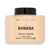 Polvo suelto Banana de Makeup Revolution para un acabado luminoso y uniforme.
