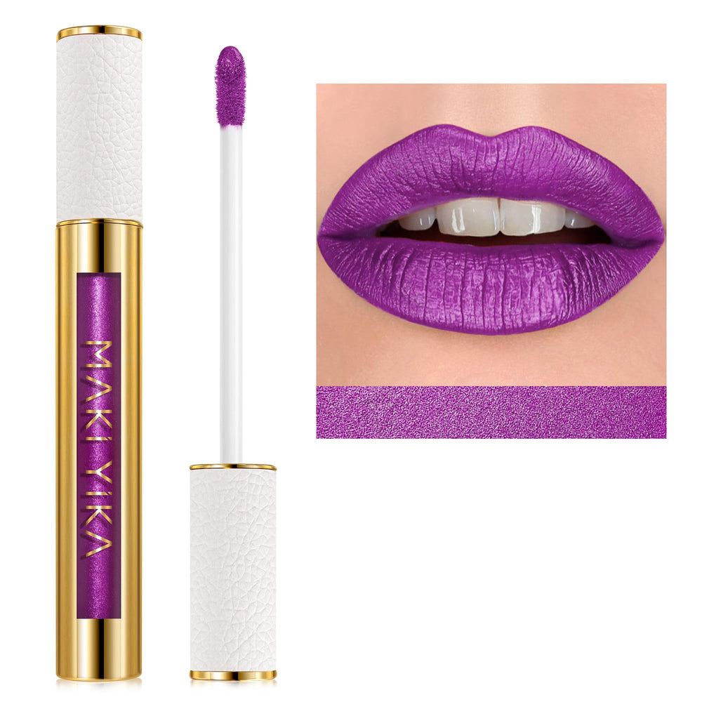 barra labios maki yika amethyst metalico en tubo con acabado duradero