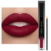 Maki Yika Burgundy lipstick outer packaging showing long-lasting color