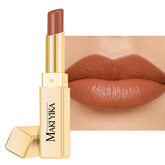 MAKI YIKA Moisture Lipstick Milk Brown close up showing hydration and gloss