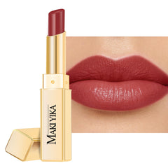 MAKI YIKA Moisture Mauve Red lipstick packaging for everyday use and on-the-go touch-ups.