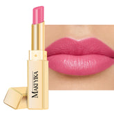 MAKI YIKA Moisture Pink Lipstick swatch on lips showing glossy hydration