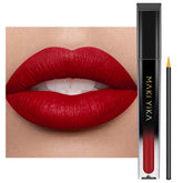 MAKI YIKA labial rojo intenso en empaque, color duradero para noches.