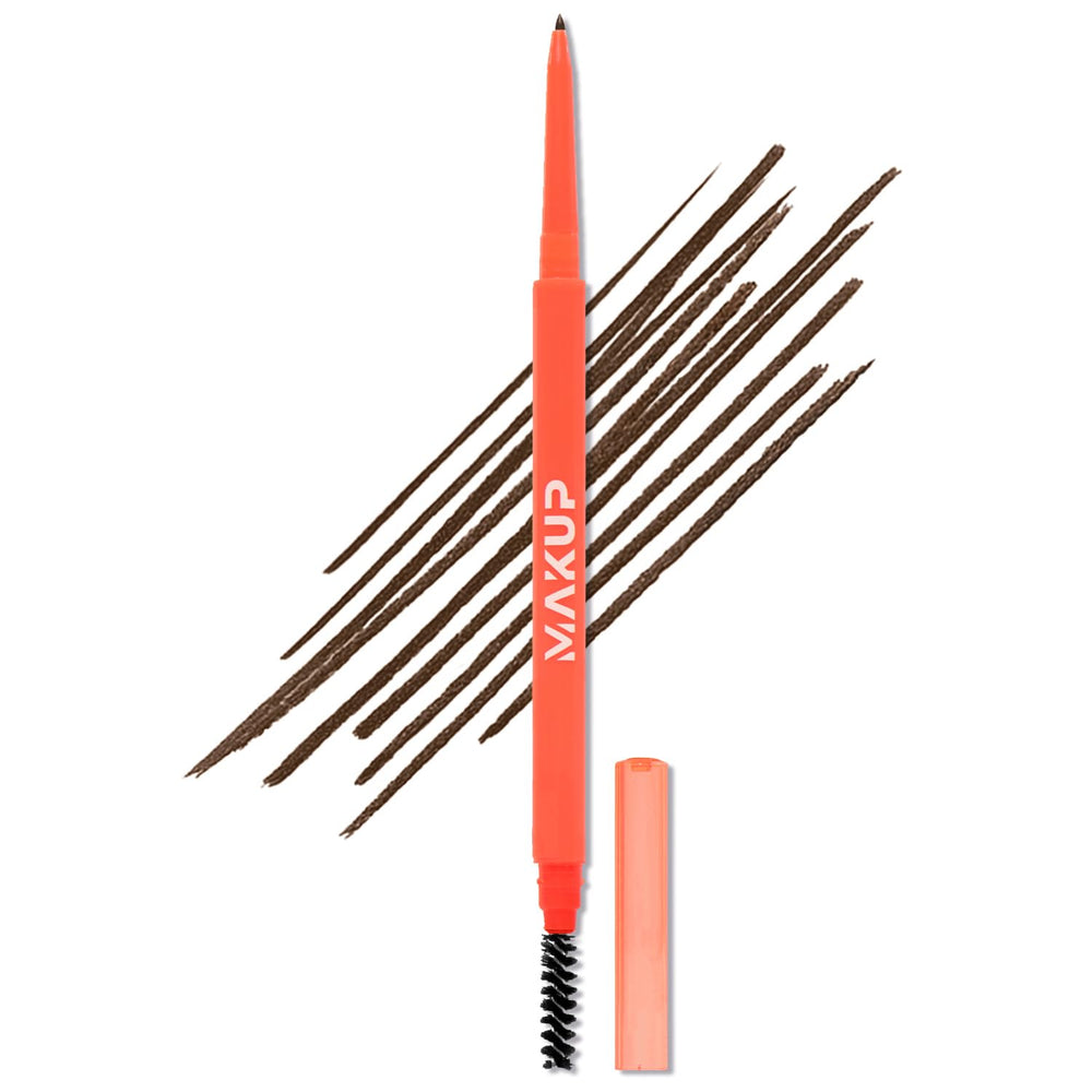 Makup Beauty Skinny Brow with ultra-thin tip creates hair-like strokes for natural brows.