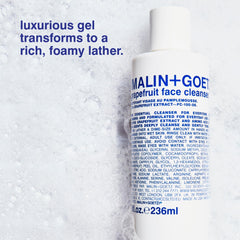 MALIN+GOETZ grapefruit extract highlighting vitamin-rich formula for brightness.