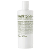 MALIN+GOETZ Rum Hand + Body Wash bottle with warm aroma and gentle cleanse
