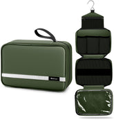 Maliton Toiletry Bag hanging-hook design for easy access while traveling.