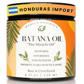 Mamela Naturals Batana oil bottle shows pure, unrefined formula for hair growth support.