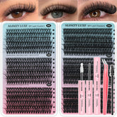 Mamzy Luxe Lash Clusters Kit 708pcs 10-16mm for versatile looks.