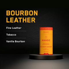 Mando Bourbon Leather Deodorant tube cap-off emphasizes easy application and clean use.