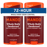 Mando Bourbon Leather smooth solid stick applied for all-day odor control