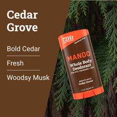 Mando odor control 72 hours badge demonstrates long-lasting freshness potential.