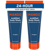 Mando Odor Shield bottle front view highlighting the label for long-lasting freshness.