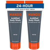 Mando Odor Shield bottle pour showing odor-control cleansing action