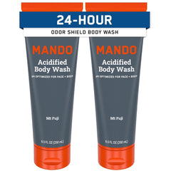 Mando Odor Shield bottle pour showing odor-control cleansing action