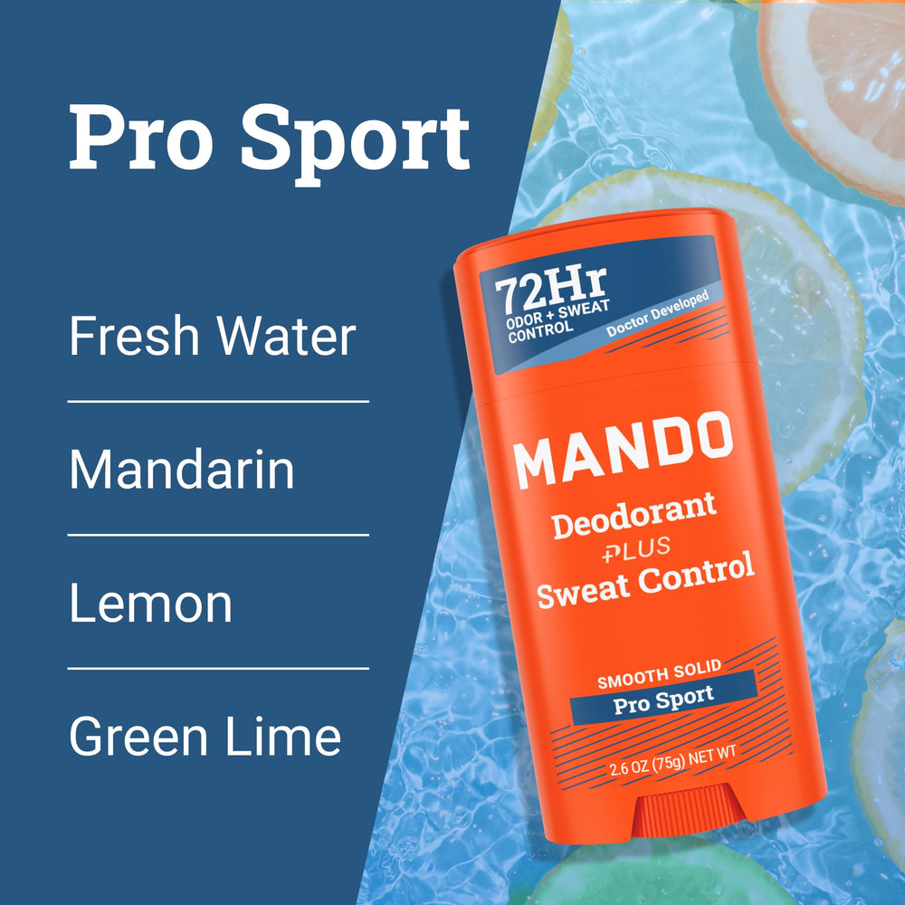 Mando Pro Sport baking soda-free claim visualization.
